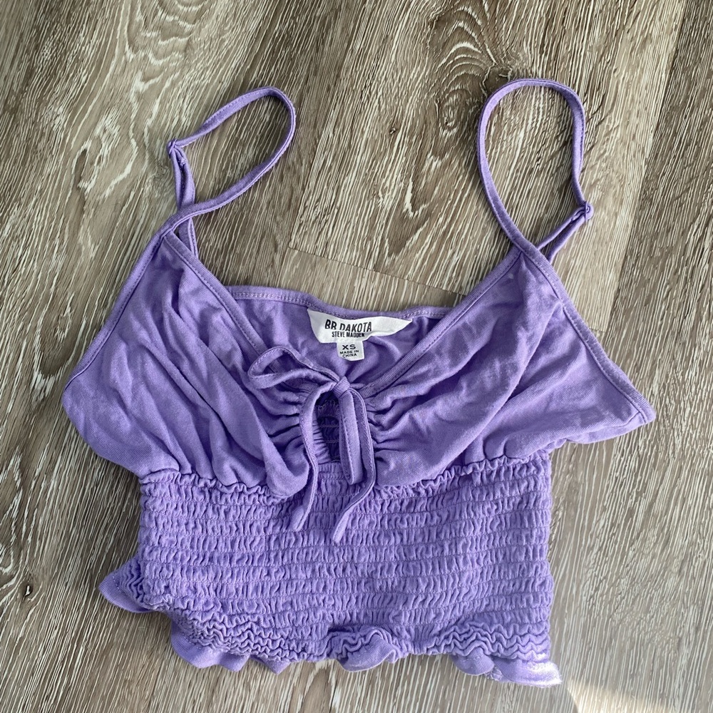 BB Dakota Lavender Smocked crop top